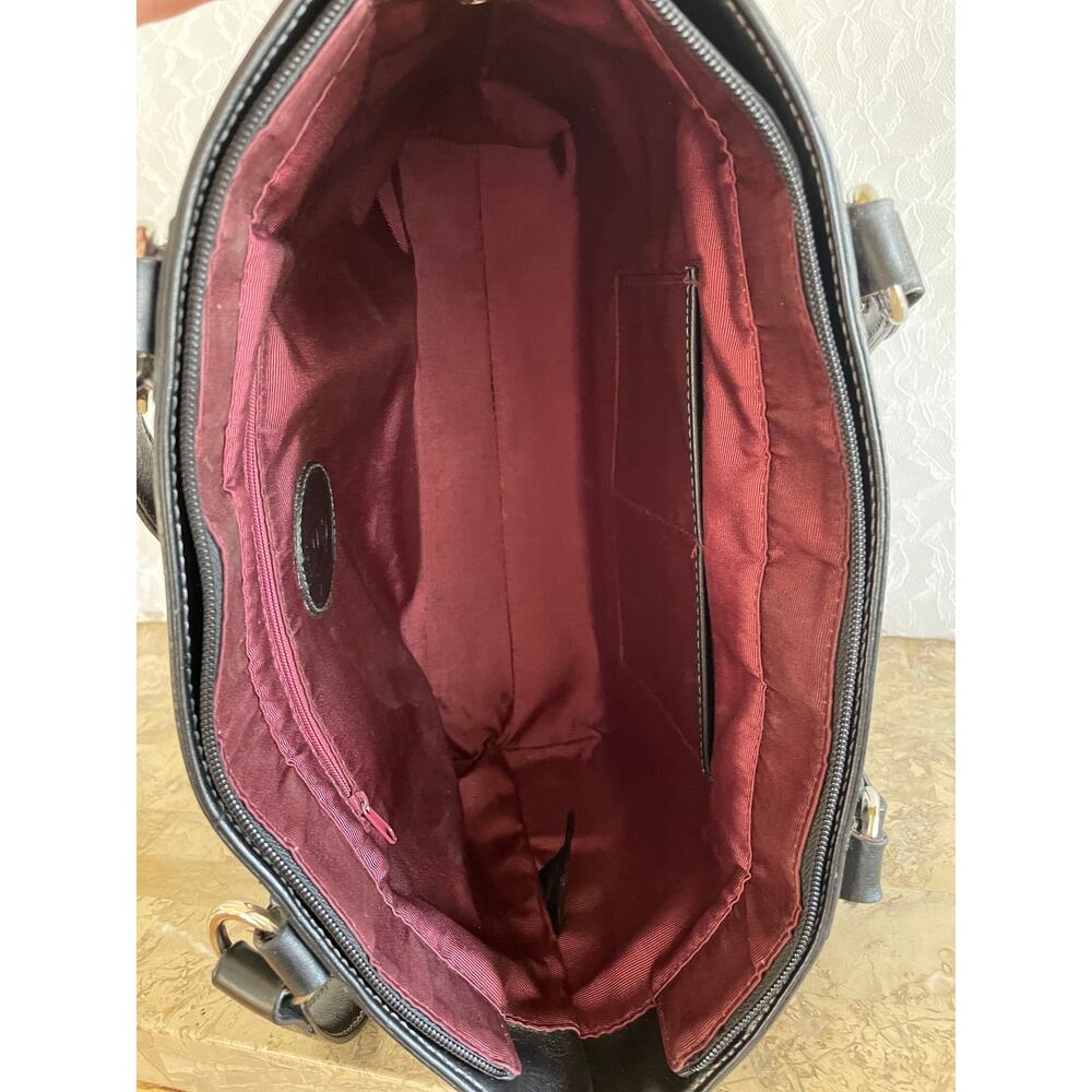 ETIENNE AIGNER black classic smooth shinny leather shoulder bag tote - Picture 9 of 9